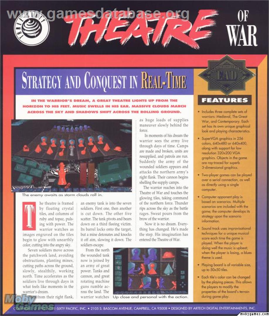 Theatre of War - Microsoft DOS - Artwork - Box Back