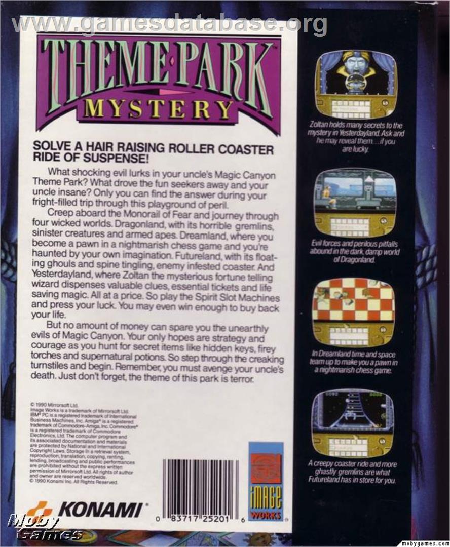 Theme Park Mystery - Microsoft DOS - Artwork - Box Back