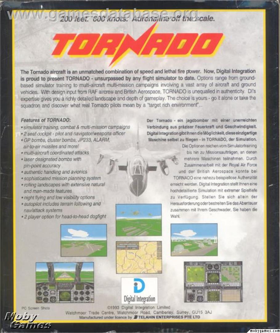 Tornado - Microsoft DOS - Artwork - Box Back