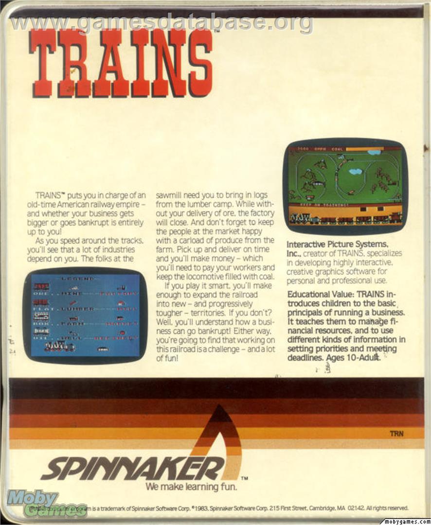 Trains - Microsoft DOS - Artwork - Box Back