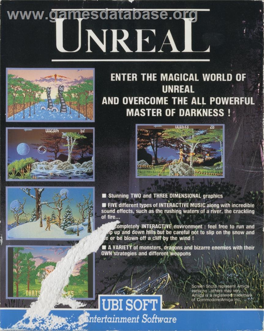 Unreal - Microsoft DOS - Artwork - Box Back