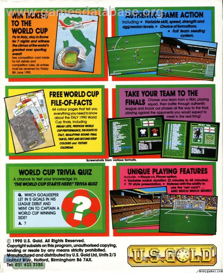 World Class Soccer - Microsoft DOS - Artwork - Box Back