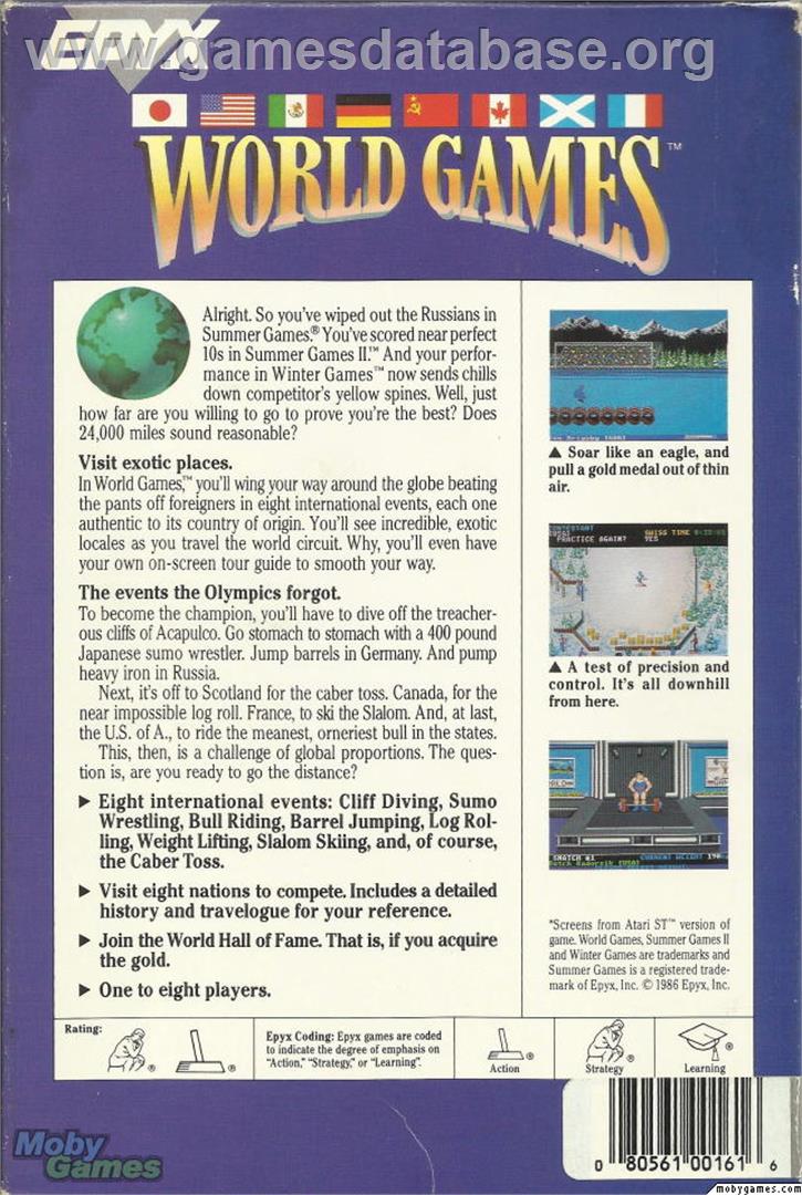 World Games - Microsoft DOS - Artwork - Box Back