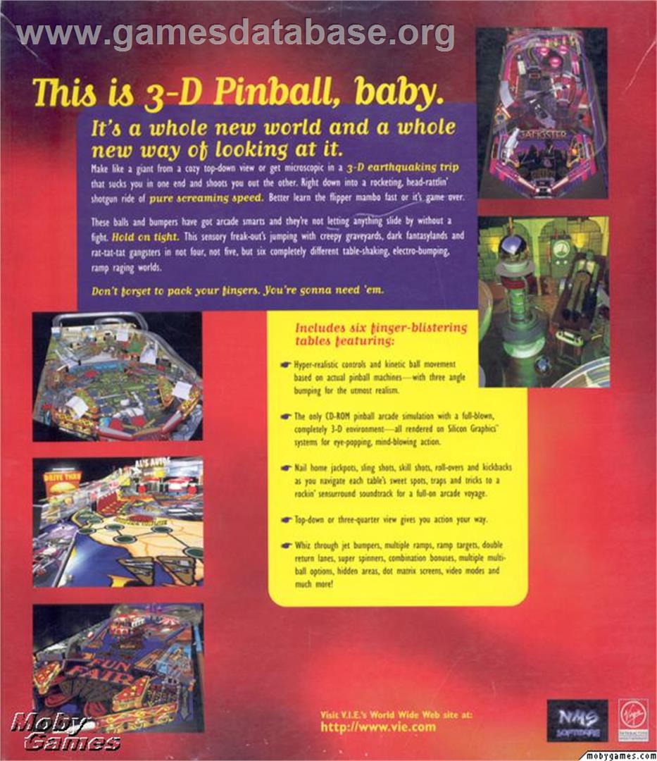 hyper 3-D Pinball - Microsoft DOS - Artwork - Box Back