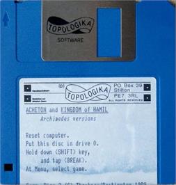 Artwork on the Disc for Acheton on the Microsoft DOS.