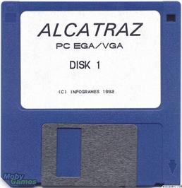 Artwork on the Disc for Alcatraz on the Microsoft DOS.