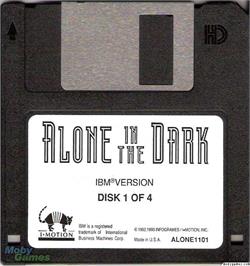 Artwork on the Disc for Alone in the Dark on the Microsoft DOS.