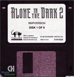 Artwork on the Disc for Alone in the Dark 2 on the Microsoft DOS.