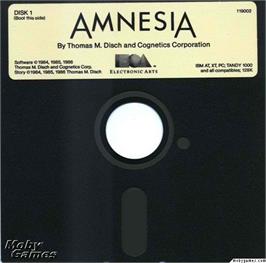 Artwork on the Disc for Amnesia on the Microsoft DOS.