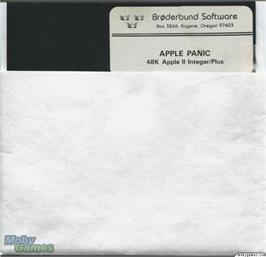 Artwork on the Disc for Apple Panic on the Microsoft DOS.