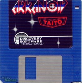 Artwork on the Disc for Arkanoid on the Microsoft DOS.