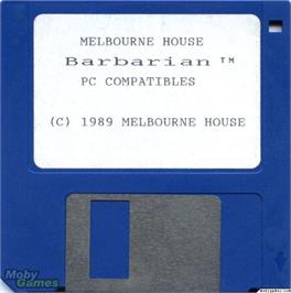 Artwork on the Disc for Barbarian on the Microsoft DOS.