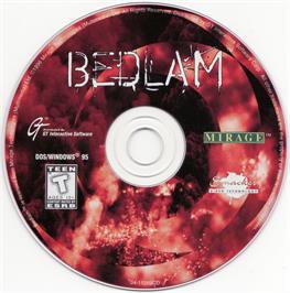 Artwork on the Disc for Bedlam on the Microsoft DOS.