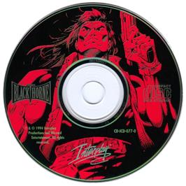 Artwork on the Disc for Blackthorne on the Microsoft DOS.