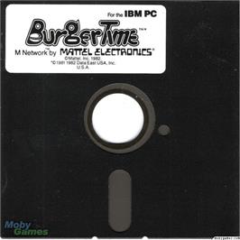 Artwork on the Disc for BurgerTime on the Microsoft DOS.