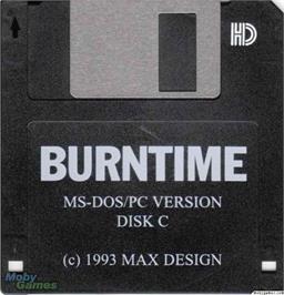 Artwork on the Disc for Burntime on the Microsoft DOS.