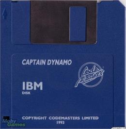 Artwork on the Disc for Captain Dynamo on the Microsoft DOS.