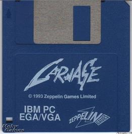 Artwork on the Disc for Carnage on the Microsoft DOS.