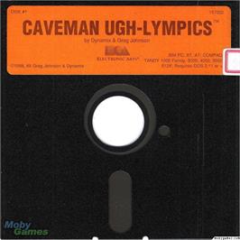 Artwork on the Disc for Caveman Ugh-Lympics on the Microsoft DOS.