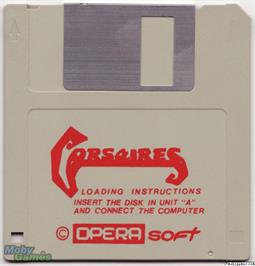 Artwork on the Disc for Corsarios on the Microsoft DOS.