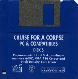 Artwork on the Disc for Cruise for a Corpse on the Microsoft DOS.