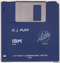 Artwork on the Disc for DJ Puff's Volcanic Capers on the Microsoft DOS.