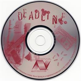 Artwork on the Disc for Deadline on the Microsoft DOS.