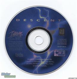 Artwork on the Disc for Descent on the Microsoft DOS.