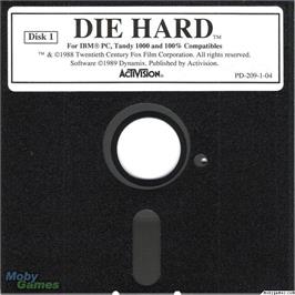 Artwork on the Disc for Die Hard on the Microsoft DOS.