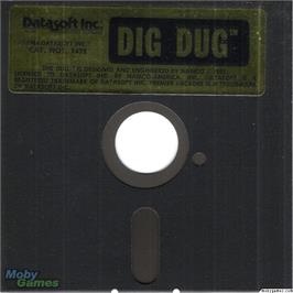 Artwork on the Disc for Dig Dug on the Microsoft DOS.