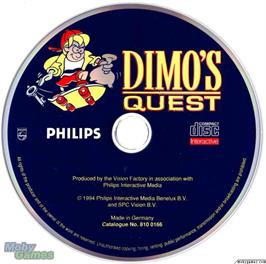 Artwork on the Disc for Dimo's Quest on the Microsoft DOS.