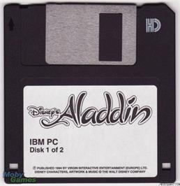 Artwork on the Disc for Disney's Aladdin on the Microsoft DOS.