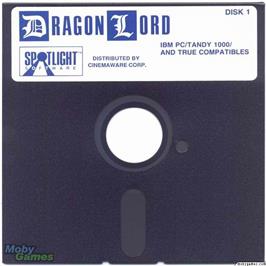 Artwork on the Disc for Dragon Lord on the Microsoft DOS.