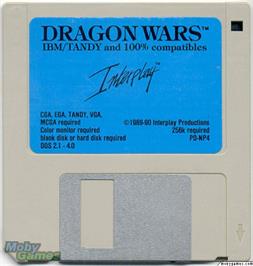 Artwork on the Disc for Dragon Wars on the Microsoft DOS.
