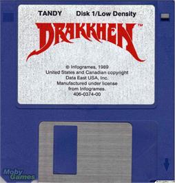 Artwork on the Disc for Drakkhen on the Microsoft DOS.