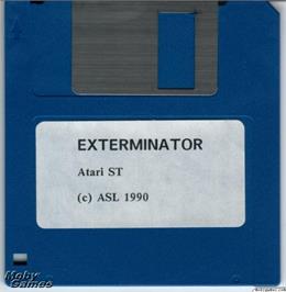 Artwork on the Disc for Exterminator on the Microsoft DOS.