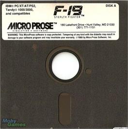 Artwork on the Disc for F-19 Stealth Fighter on the Microsoft DOS.