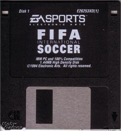 Artwork on the Disc for FIFA International Soccer on the Microsoft DOS.