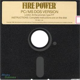Artwork on the Disc for Fire Power on the Microsoft DOS.