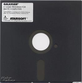 Artwork on the Disc for Galaxian on the Microsoft DOS.