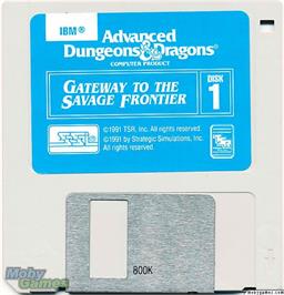 Artwork on the Disc for Gateway to the Savage Frontier on the Microsoft DOS.