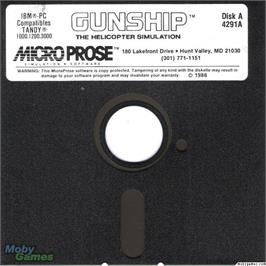 Artwork on the Disc for Gunship on the Microsoft DOS.