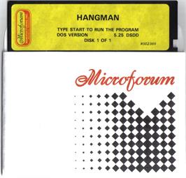 Artwork on the Disc for Hangman on the Microsoft DOS.
