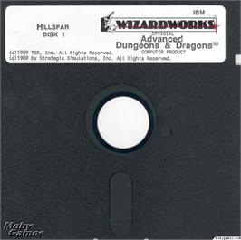 Artwork on the Disc for Hillsfar on the Microsoft DOS.