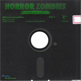 Artwork on the Disc for Horror Zombies from the Crypt on the Microsoft DOS.