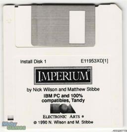 Artwork on the Disc for Imperium on the Microsoft DOS.