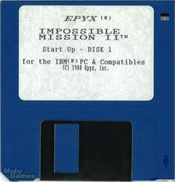 Artwork on the Disc for Impossible Mission II on the Microsoft DOS.