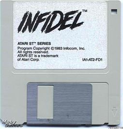 Artwork on the Disc for Infidel on the Microsoft DOS.
