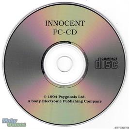 Artwork on the Disc for Innocent Until Caught on the Microsoft DOS.