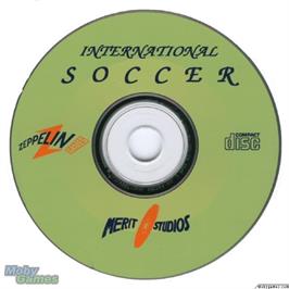 Artwork on the Disc for International Soccer on the Microsoft DOS.